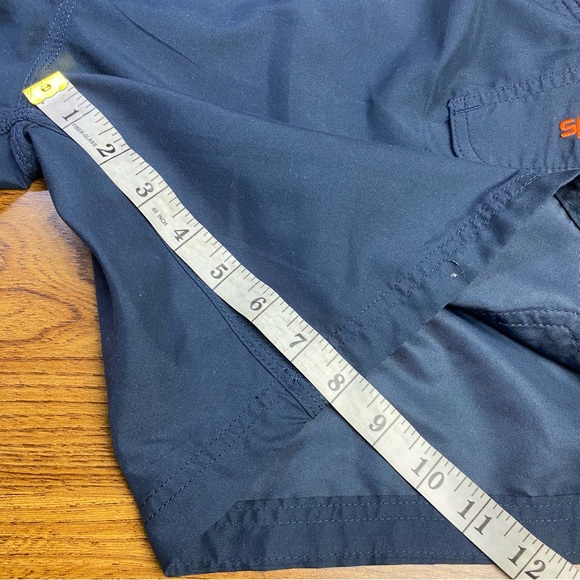 Speedo Men's Size XL Swim Trunks Orange Navy Shorts Blue Swim‎ Wear Drawstring - Picture 13 of 13